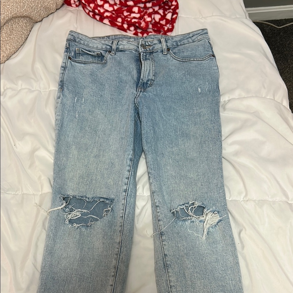 Old navy Blue Distressed straight Women's Jeans